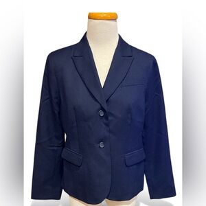 Pendleton petite size 10 blazer navy blue 100% virgin wool